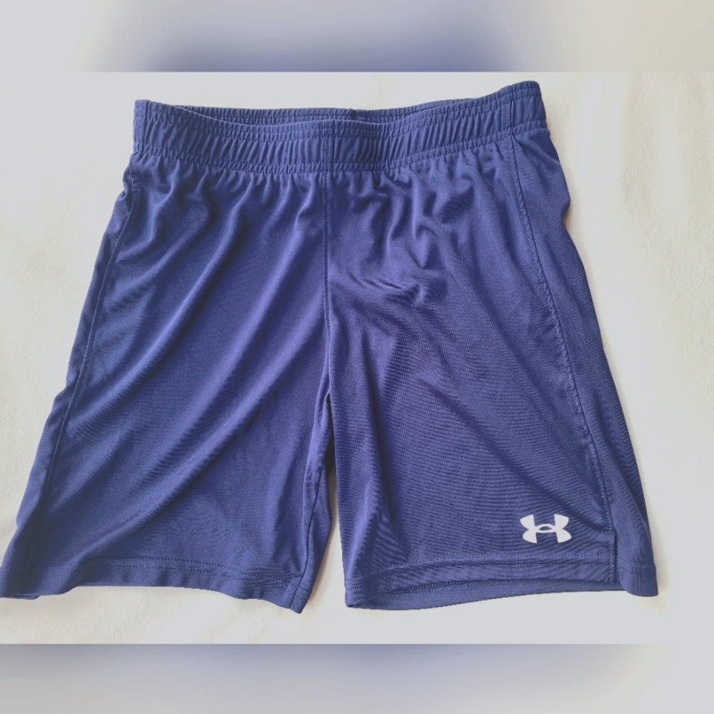 Under Armour Youth Navy Athletic Shorts, Large